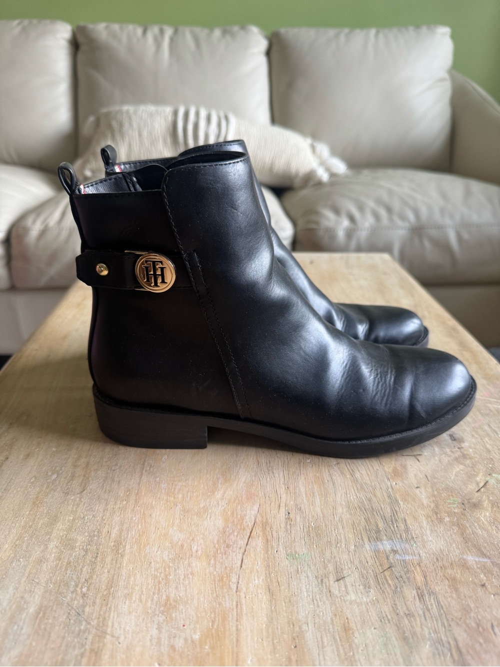 Women’s Tommy Hilfiger Black Leather Ankle Boots